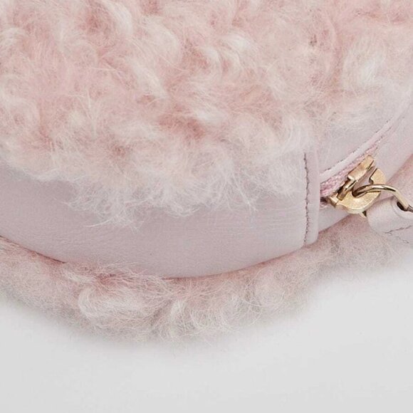 Chanel Pink Shearling Sheepskin Chanel 19 Round Clutch Bag - Picture 4 of 11